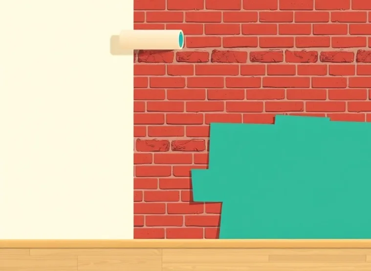 Pose de papier peint, rouleau et brosse à maroufler